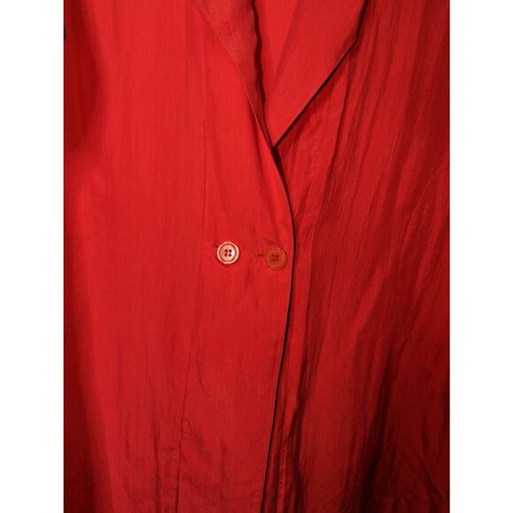 Vintage Mark Henri Long Line Duster Blazer Midi Length Lightweight Red SEE Size - Picture 6 of 8